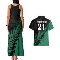Custom Australia Wallabies and Aotearoa Rugby Couples Matching Tank Maxi Dress And Hawaiian Shirt Kangaroo Black Fern Maori Green Vibe LT9 - Polynesian Pride