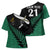 Australia New Zealand Rugby Cross Shoulder Shirt Green Aboriginal Wallabies and Maori Black Fern - Polynesian Pride