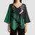 Australia New Zealand Rugby Kimono Sleeve Blouse Green Aboriginal Wallabies and Maori Black Fern - Polynesian Pride