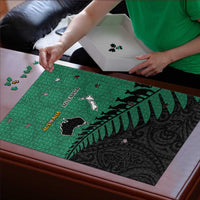 Australia New Zealand Rugby Puzzle Green Aboriginal Wallabies and Maori Black Fern - Polynesian Pride