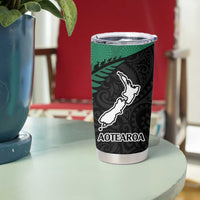 Australia New Zealand Rugby Tumbler Cup Green Aboriginal Wallabies and Maori Black Fern - Polynesian Pride