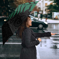 Australia New Zealand Rugby Umbrella Green Aboriginal Wallabies and Maori Black Fern - Polynesian Pride