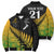Australia New Zealand Rugby Bomber Puffer Jacket Gradient Aboriginal Wallabies and Maori Black Fern - Polynesian Pride