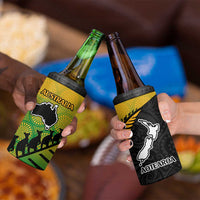 Australia New Zealand Rugby 4 in 1 Can Cooler Tumbler Gradient Aboriginal Wallabies and Maori Black Fern - Polynesian Pride