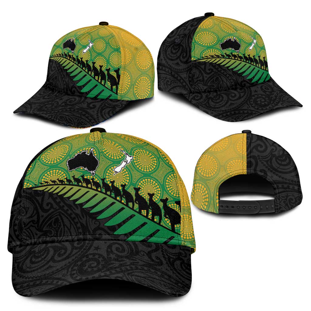Australia New Zealand Rugby Classic Cap Gradient Aboriginal Wallabies and Maori Black Fern - Polynesian Pride