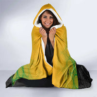 Australia New Zealand Rugby Hooded Blanket Gradient Aboriginal Wallabies and Maori Black Fern - Polynesian Pride
