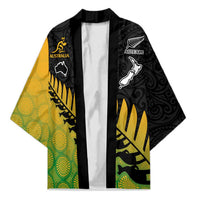 Australia New Zealand Rugby Kimono Gradient Aboriginal Wallabies and Maori Black Fern - Polynesian Pride