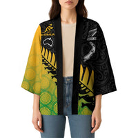 Australia New Zealand Rugby Kimono Gradient Aboriginal Wallabies and Maori Black Fern - Polynesian Pride