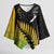 Australia New Zealand Rugby Kimono Sleeve Blouse Gradient Aboriginal Wallabies and Maori Black Fern - Polynesian Pride