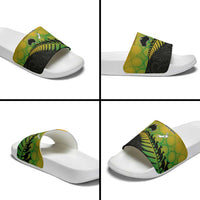 Australia New Zealand Rugby Slide Sandals Gradient Aboriginal Wallabies and Maori Black Fern - Polynesian Pride
