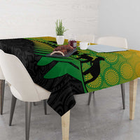 Australia New Zealand Rugby Tablecloth Gradient Aboriginal Wallabies and Maori Black Fern - Polynesian Pride