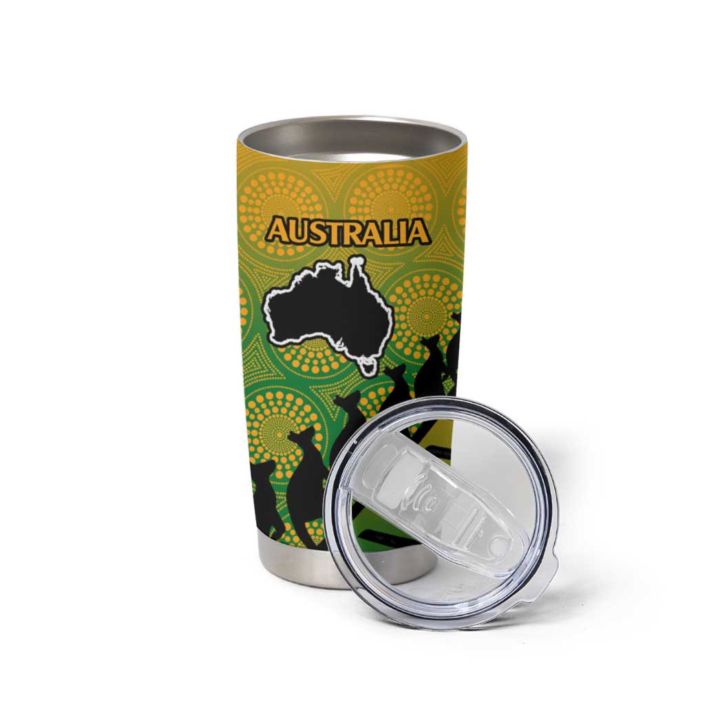 Australia New Zealand Rugby Tumbler Cup Gradient Aboriginal Wallabies and Maori Black Fern - Polynesian Pride