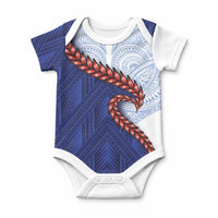 Ula Fala Red Samoa Chief Baby Onesie Samoan Art Black Tribal LT9 Blue - Polynesian Pride