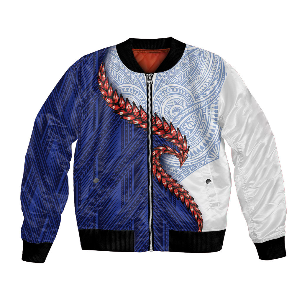 Ula Fala Red Samoa Chief Bomber Jacket Samoan Art Black Tribal