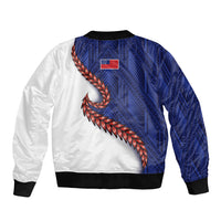 Ula Fala Red Samoa Chief Bomber Jacket Samoan Art Black Tribal