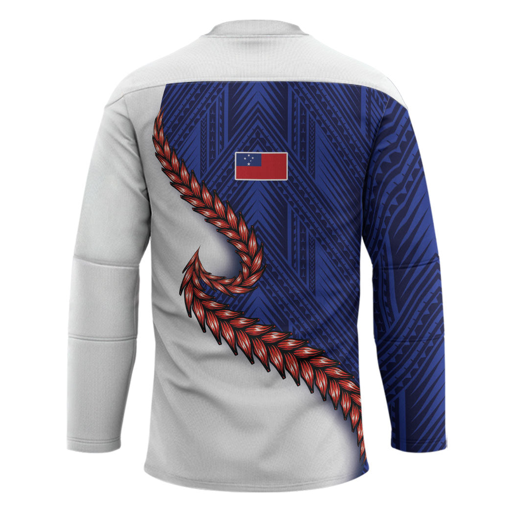 Ula Fala Red Samoa Chief Hockey Jersey Samoan Art Black Tribal