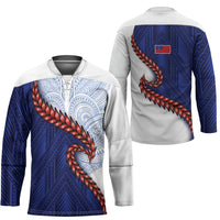 Ula Fala Red Samoa Chief Hockey Jersey Samoan Art Black Tribal