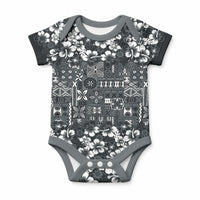 Black Hawaiian Tapa Tribal Hibiscus Baby Onesie LT9 Black - Polynesian Pride