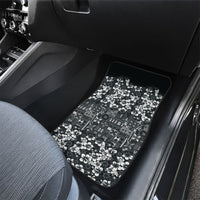 Black Hawaiian Tapa Tribal Hibiscus Car Mats