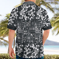 Black Hawaiian Tapa Tribal Hibiscus Hawaiian Shirt
