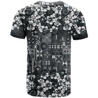 Black Hawaiian Tapa Tribal Hibiscus T Shirt