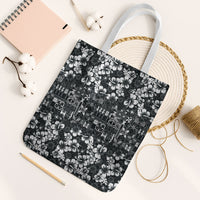 Black Hawaiian Tapa Tribal Hibiscus Tote Bag
