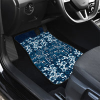 Blue Hawaiian Tapa Tribal Hibiscus Car Mats