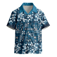 Blue Hawaiian Tapa Tribal Hibiscus Kid Hawaiian Shirt