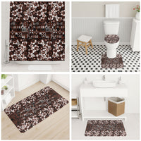 Burgundy Hawaiian Tapa Tribal Hibiscus Bathroom Set