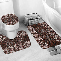 Burgundy Hawaiian Tapa Tribal Hibiscus Bathroom Set