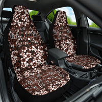 Burgundy Hawaiian Tapa Tribal Hibiscus Car Seat Cover