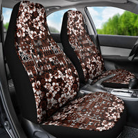 Burgundy Hawaiian Tapa Tribal Hibiscus Car Seat Cover