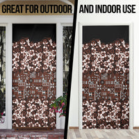 Burgundy Hawaiian Tapa Tribal Hibiscus Door Cover