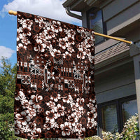 Burgundy Hawaiian Tapa Tribal Hibiscus Garden Flag