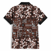Burgundy Hawaiian Tapa Tribal Hibiscus Hawaiian Shirt