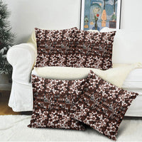 Burgundy Hawaiian Tapa Tribal Hibiscus Pillow Cover