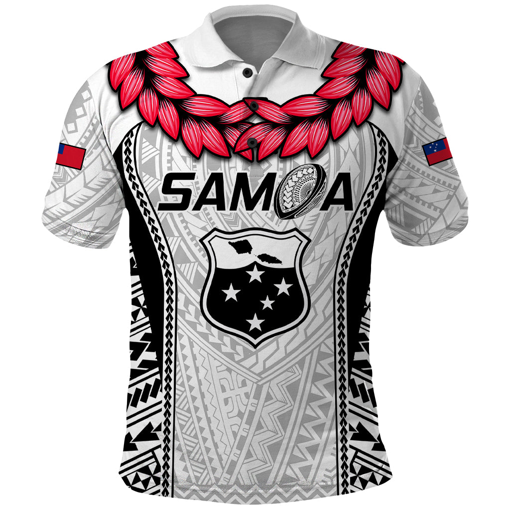 Custom Samoa Rugby Polo Shirt Go Champions World Cup 2023 Polynesian Unique LT9 White - Polynesian Pride