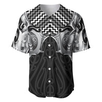 Aotearoa Kowhaiwhai Poutama Black Motif Baseball Jersey LT9 Black - Polynesian Pride