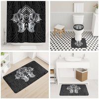 Aotearoa Kowhaiwhai Poutama Black Motif Bathroom Set LT9 - Polynesian Pride