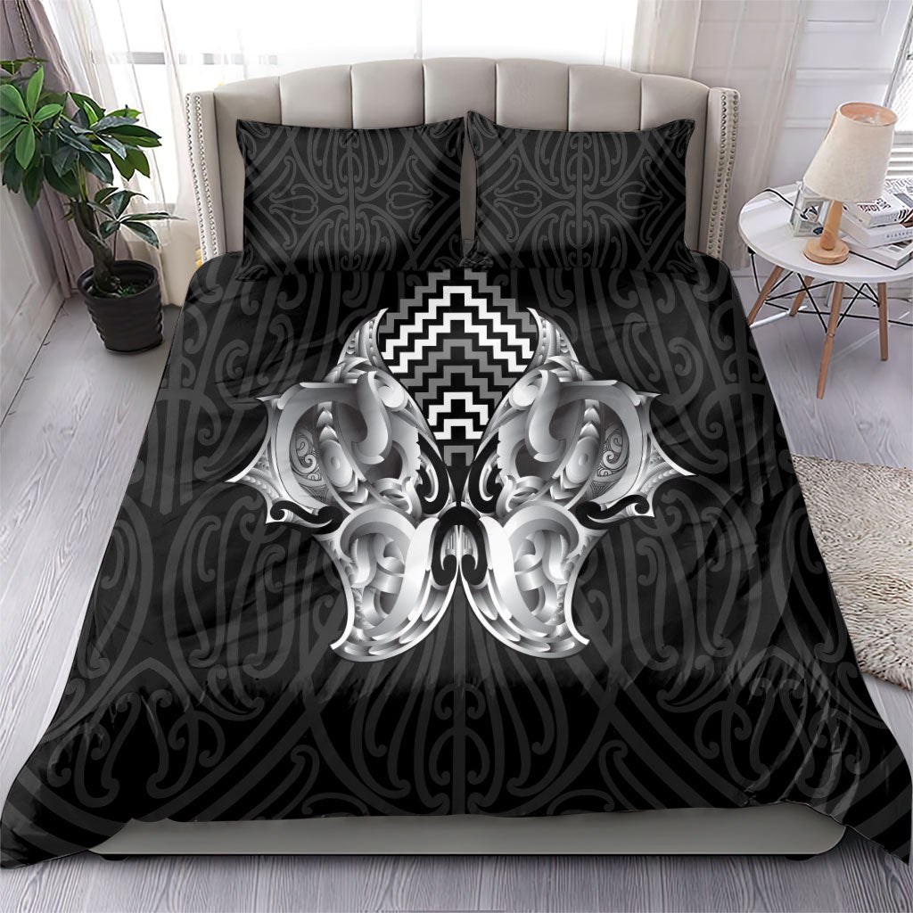 Aotearoa Kowhaiwhai Poutama Black Motif Bedding Set LT9 - Polynesian Pride
