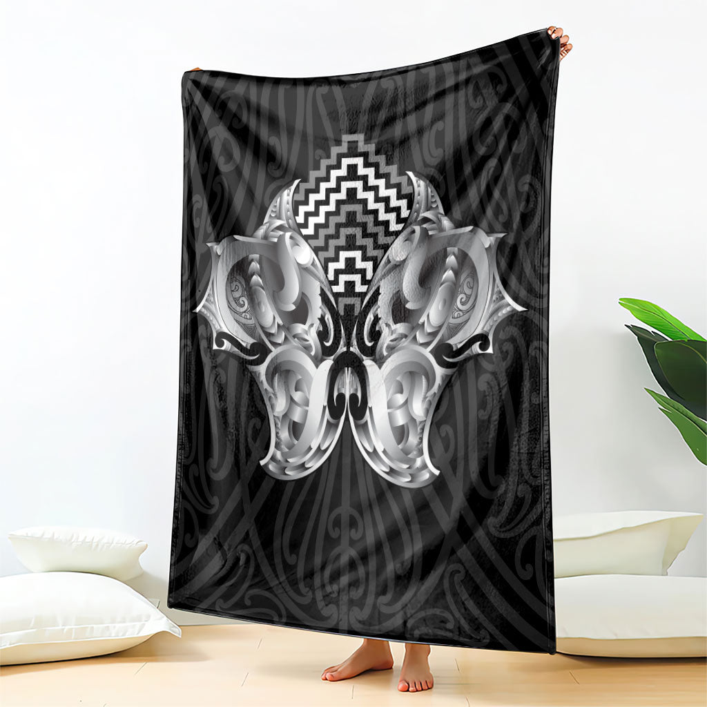 Aotearoa Kowhaiwhai Poutama Black Motif Blanket LT9 - Polynesian Pride