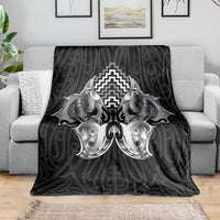 Aotearoa Kowhaiwhai Poutama Black Motif Blanket LT9 - Polynesian Pride