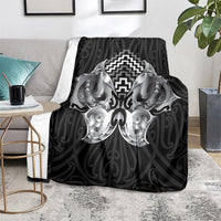 Aotearoa Kowhaiwhai Poutama Black Motif Blanket LT9 - Polynesian Pride