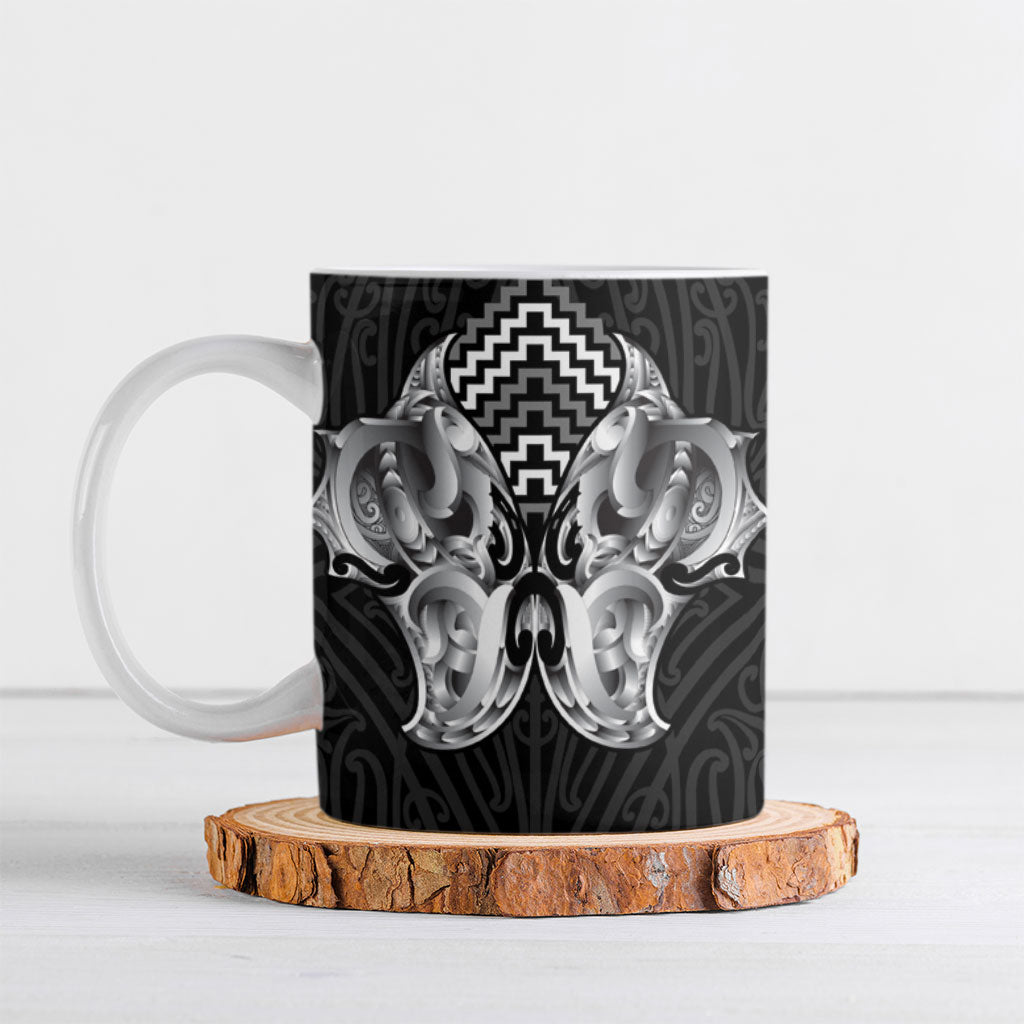 Aotearoa Kowhaiwhai Poutama Black Motif Ceramic Mug