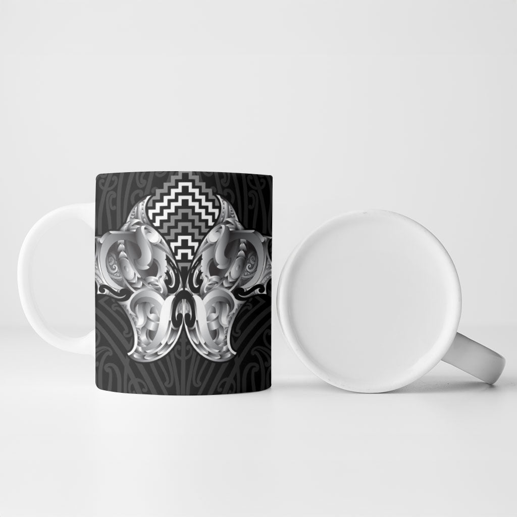 Aotearoa Kowhaiwhai Poutama Black Motif Ceramic Mug