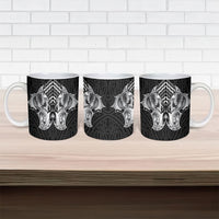 Aotearoa Kowhaiwhai Poutama Black Motif Ceramic Mug