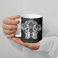 Aotearoa Kowhaiwhai Poutama Black Motif Ceramic Mug