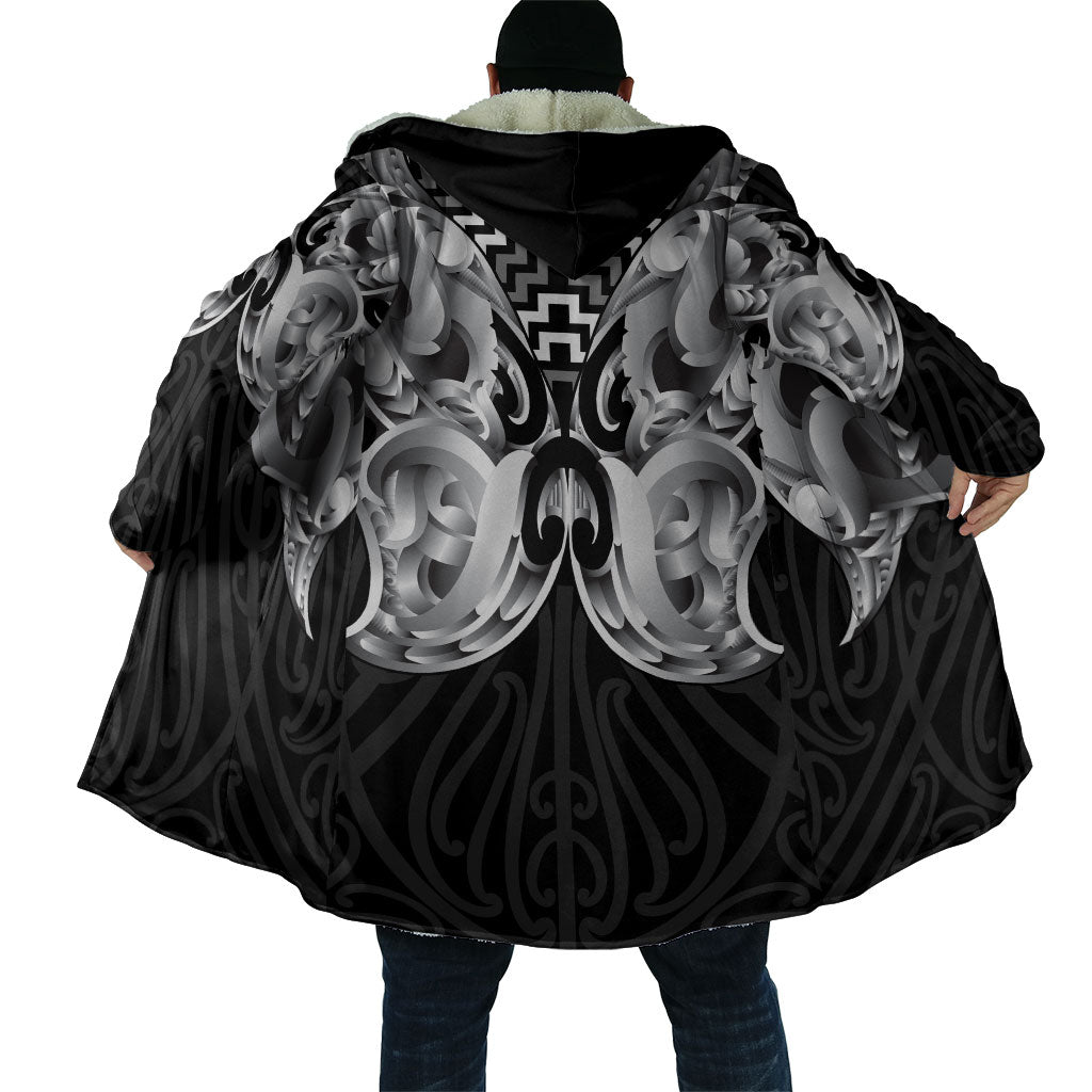 Aotearoa Kowhaiwhai Poutama Black Motif Cloak LT9 - Polynesian Pride