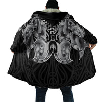 Aotearoa Kowhaiwhai Poutama Black Motif Cloak LT9 - Polynesian Pride