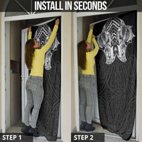 Aotearoa Kowhaiwhai Poutama Black Motif Door Cover LT9 - Polynesian Pride